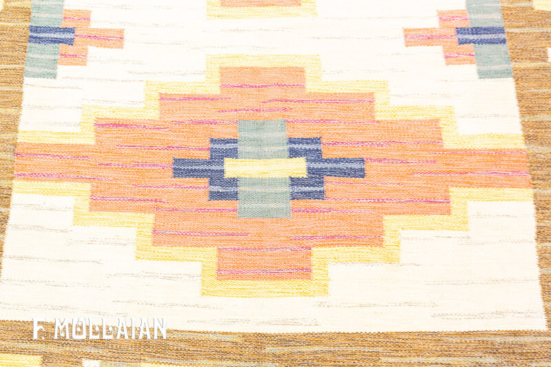 Semi Antique Swedish Signed Kilim n°:95612281